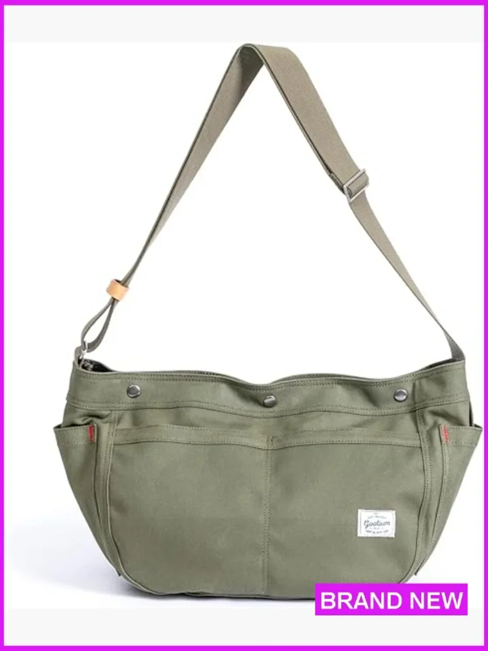 Canvas Crescent Hobo Crossbody Bag Large Capacity Adjustable Strap Casual